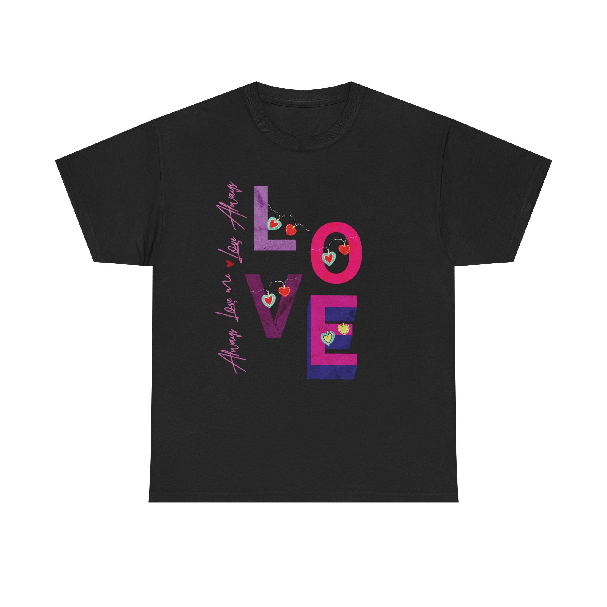 LOVE Typography T-Shirt with Hearts – Valentine Day Shirt