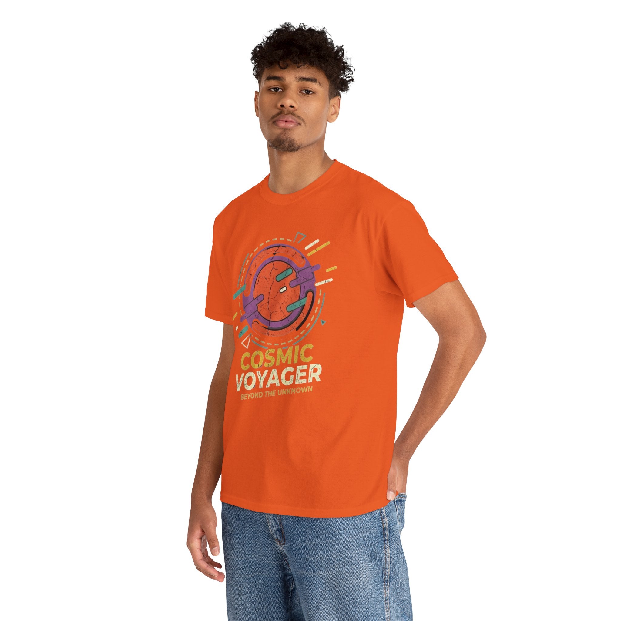 Cosmic Voyager Tee — Retro Space Unisex Graphic T-Shirt ('Beyond the Unknown')