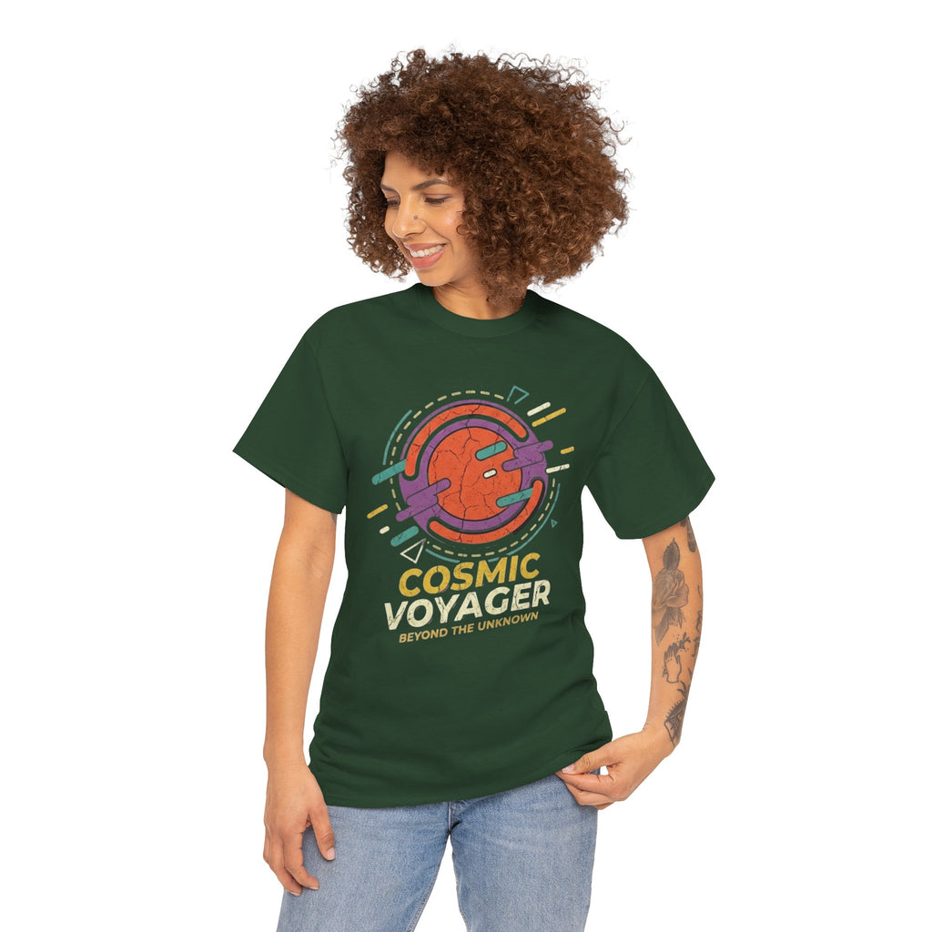 Cosmic Voyager Tee — Retro Space Unisex Graphic T-Shirt ('Beyond the Unknown')