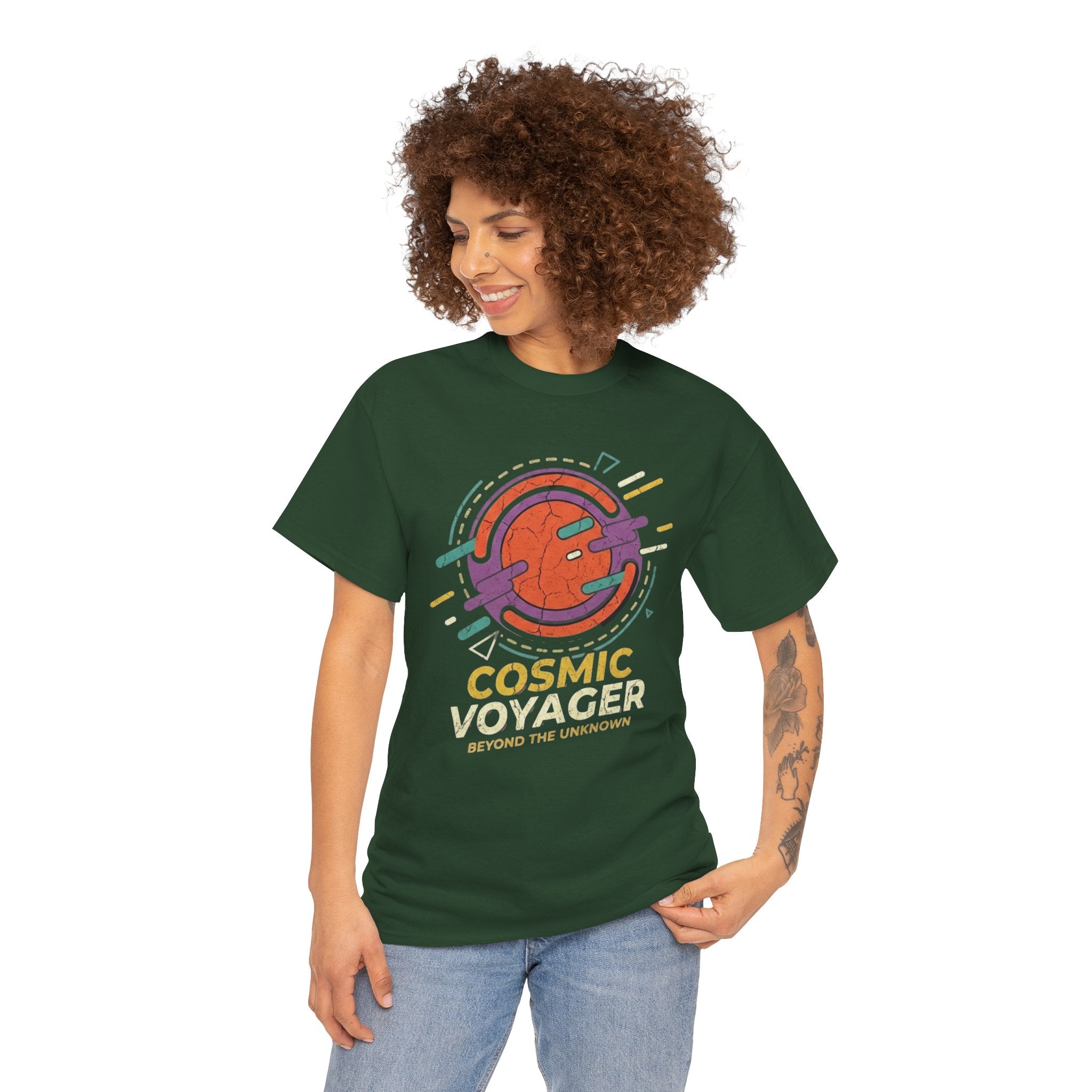 Cosmic Voyager Tee — Retro Space Unisex Graphic T-Shirt ('Beyond the Unknown')