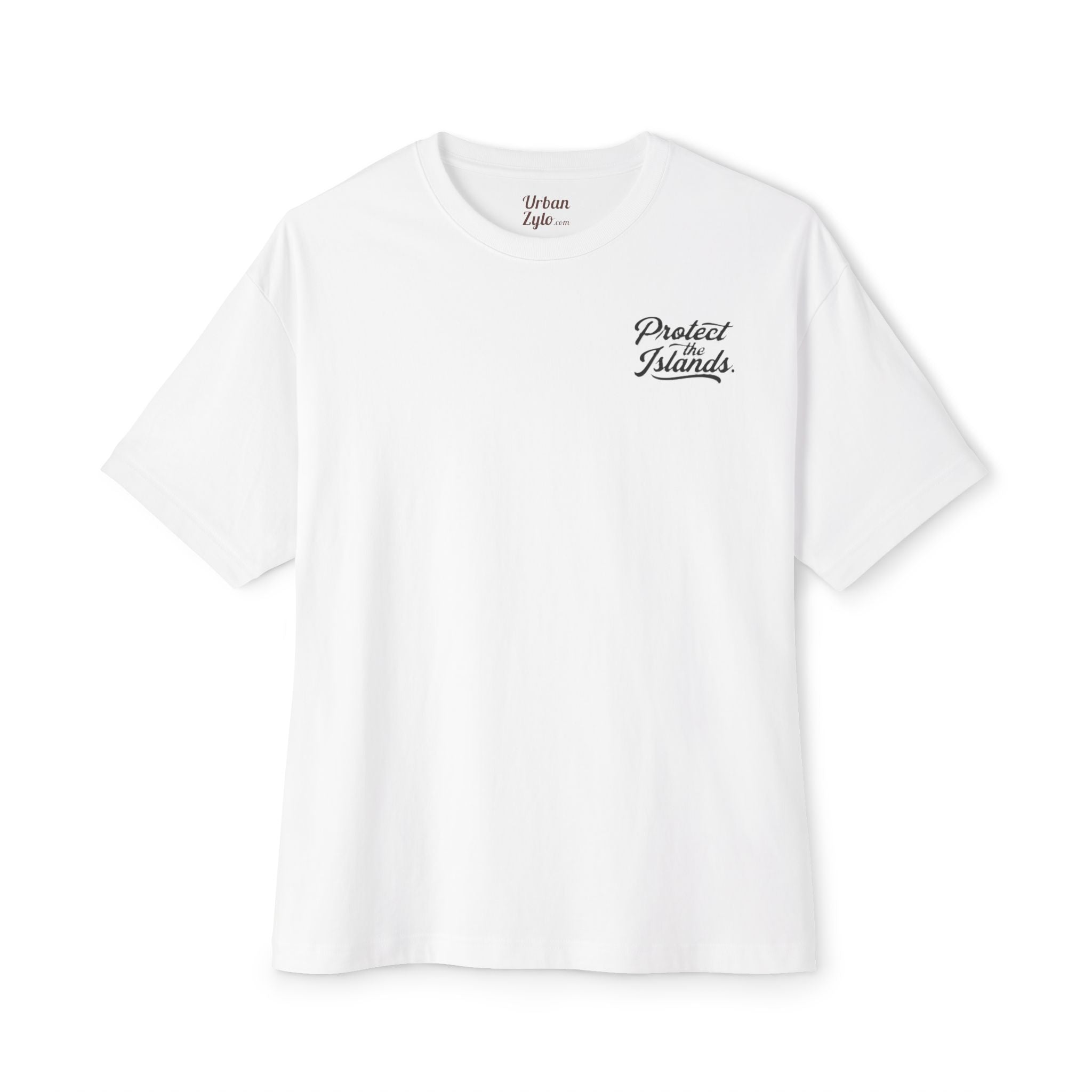 Beach Club Tee — "Protect Islands" Graphic Boxy T-Shirt