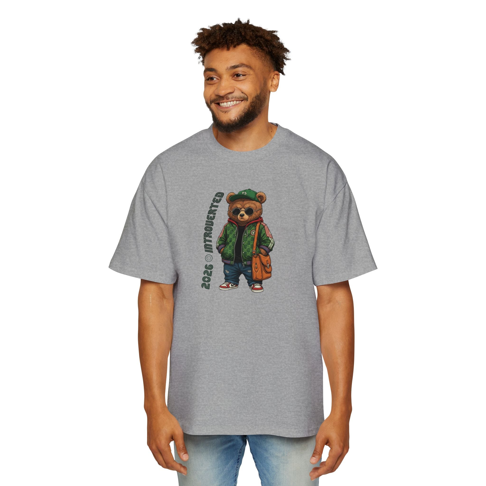 Bear Graphic Tee — Vintage Streetwear Teddy with ‘Nice to Meet You’ Text