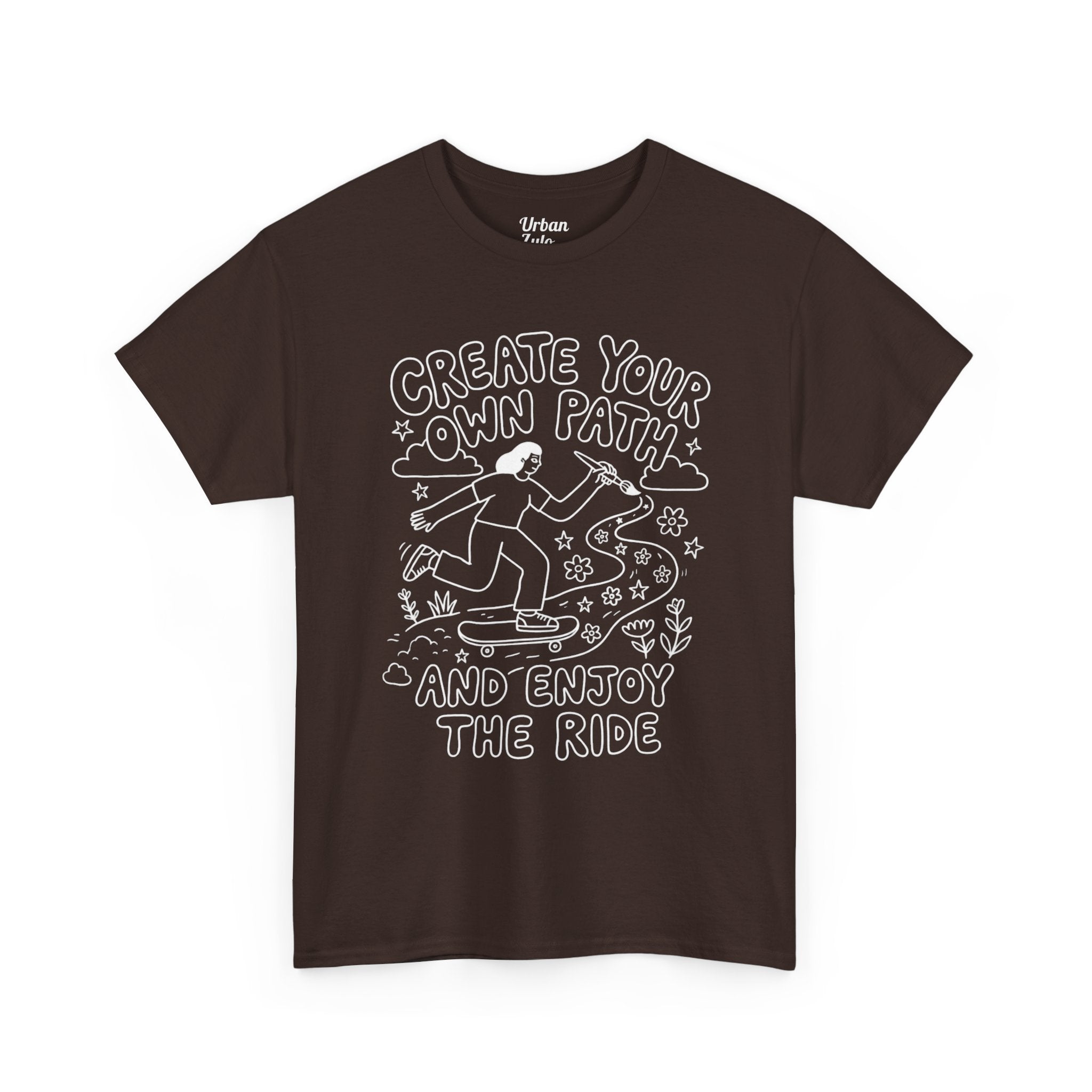 Create Your Own Path Skateboard Tee — "Create Your Own Path and Enjoy the Ride" Inspirational Graphic T-Shirt
