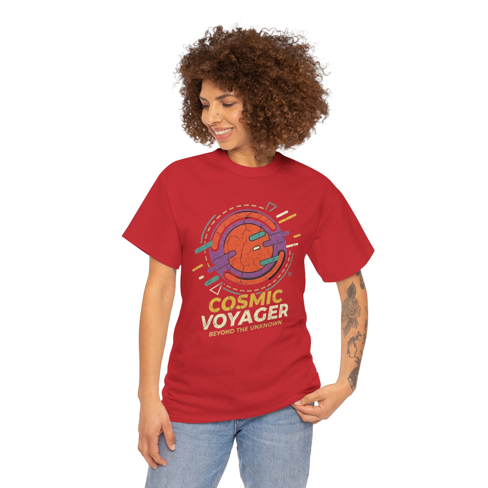 Cosmic Voyager Tee — Retro Space Unisex Graphic T-Shirt ('Beyond the Unknown')