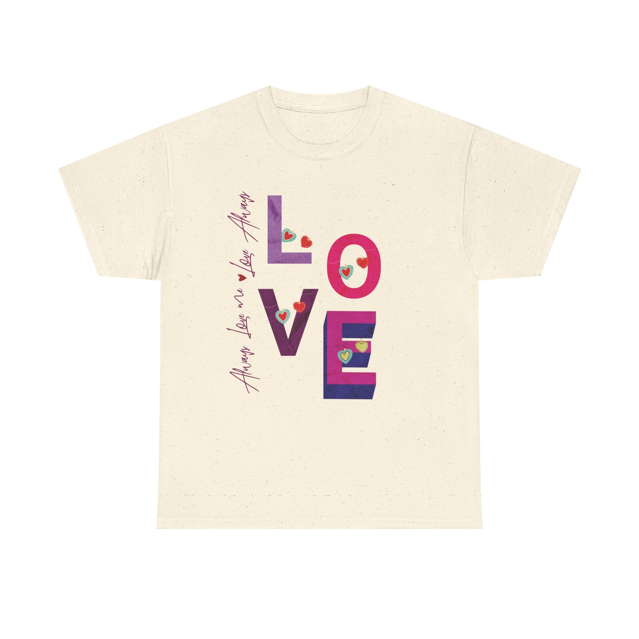LOVE Typography T-Shirt with Hearts – Valentine Day Shirt