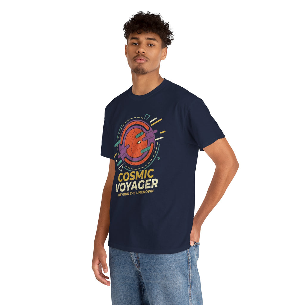 Cosmic Voyager Tee — Retro Space Unisex Graphic T-Shirt ('Beyond the Unknown')