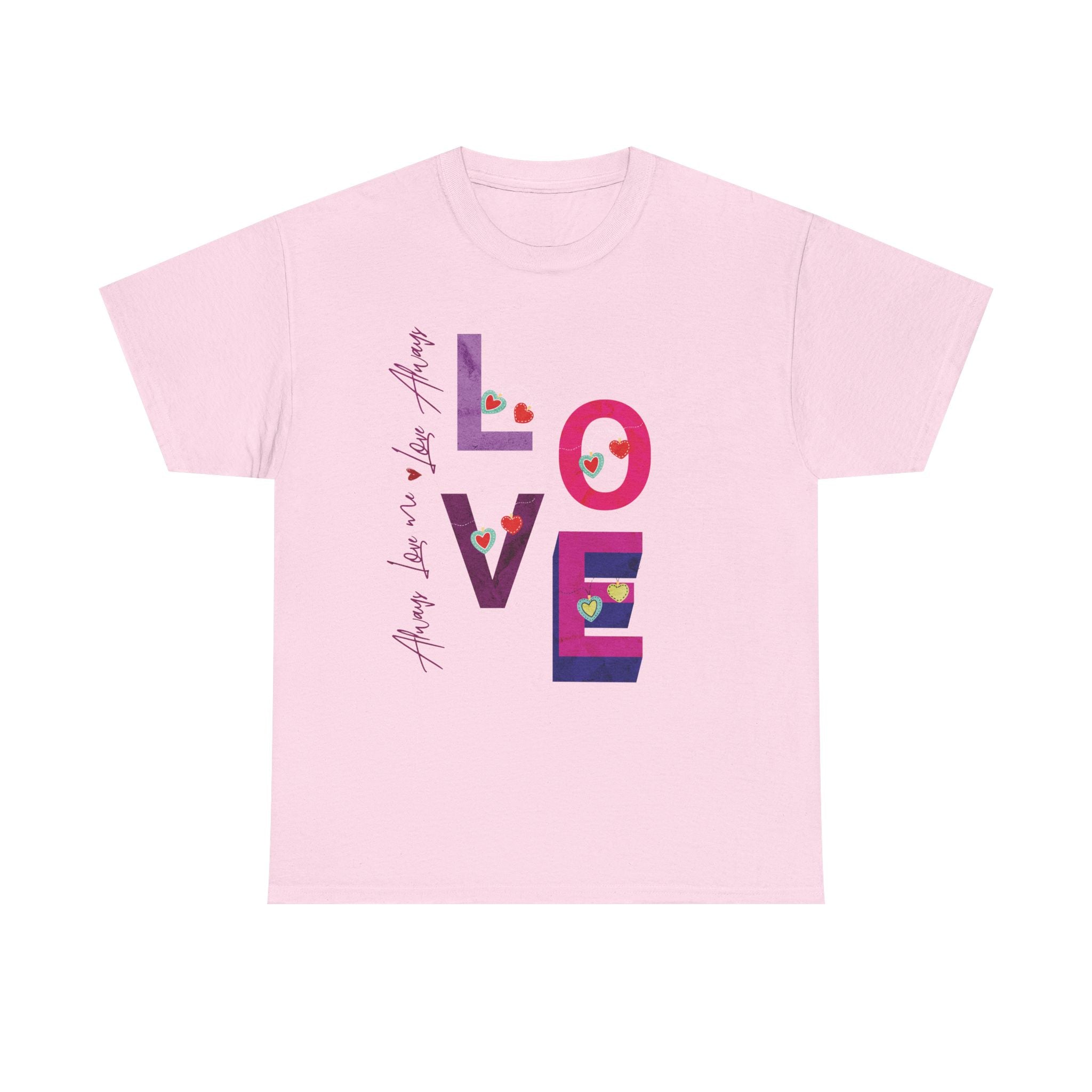 LOVE Typography T-Shirt with Hearts – Valentine Day Shirt