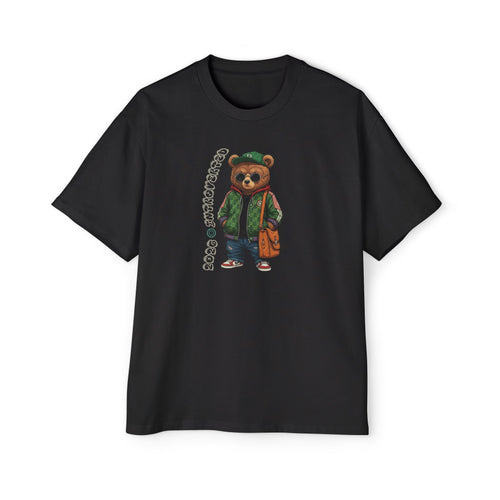 Bear Graphic Tee — Vintage Streetwear Teddy with ‘Nice to Meet You’ Text