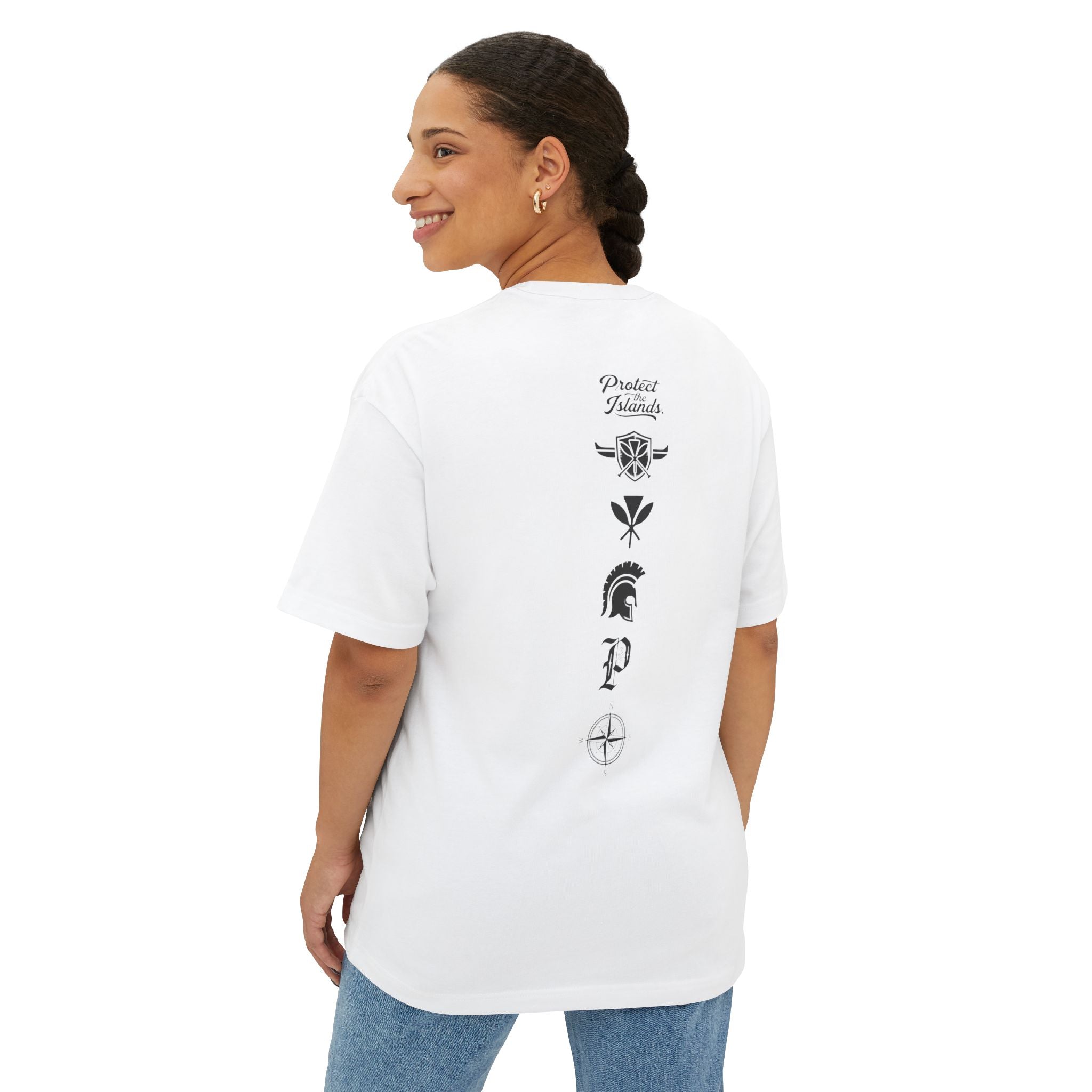 Beach Club Tee — "Protect Islands" Graphic Boxy T-Shirt