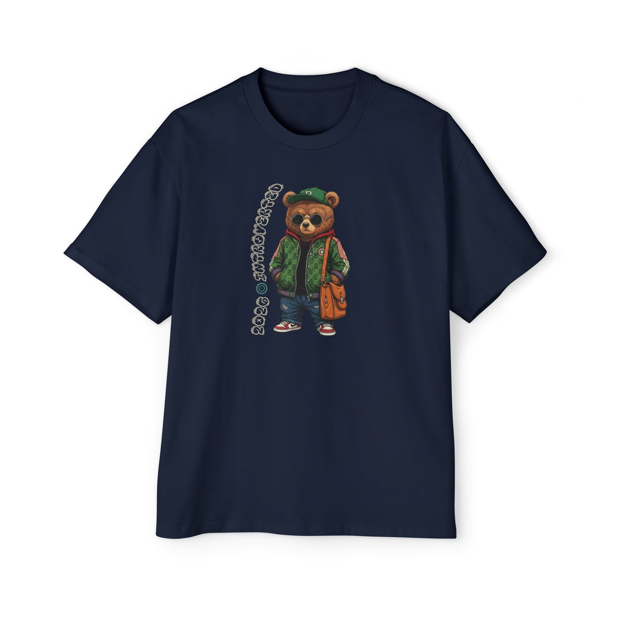 Bear Graphic Tee — Vintage Streetwear Teddy with ‘Nice to Meet You’ Text