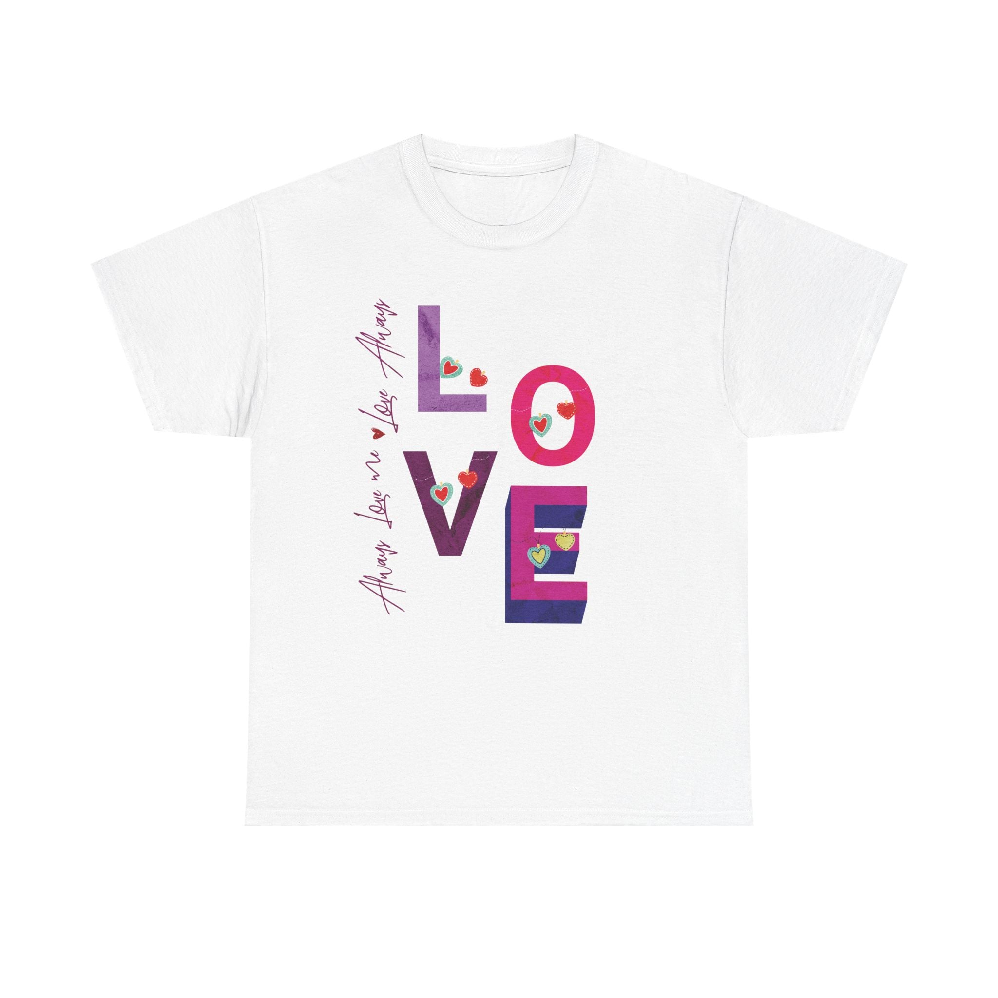 LOVE Typography T-Shirt with Hearts – Valentine Day Shirt