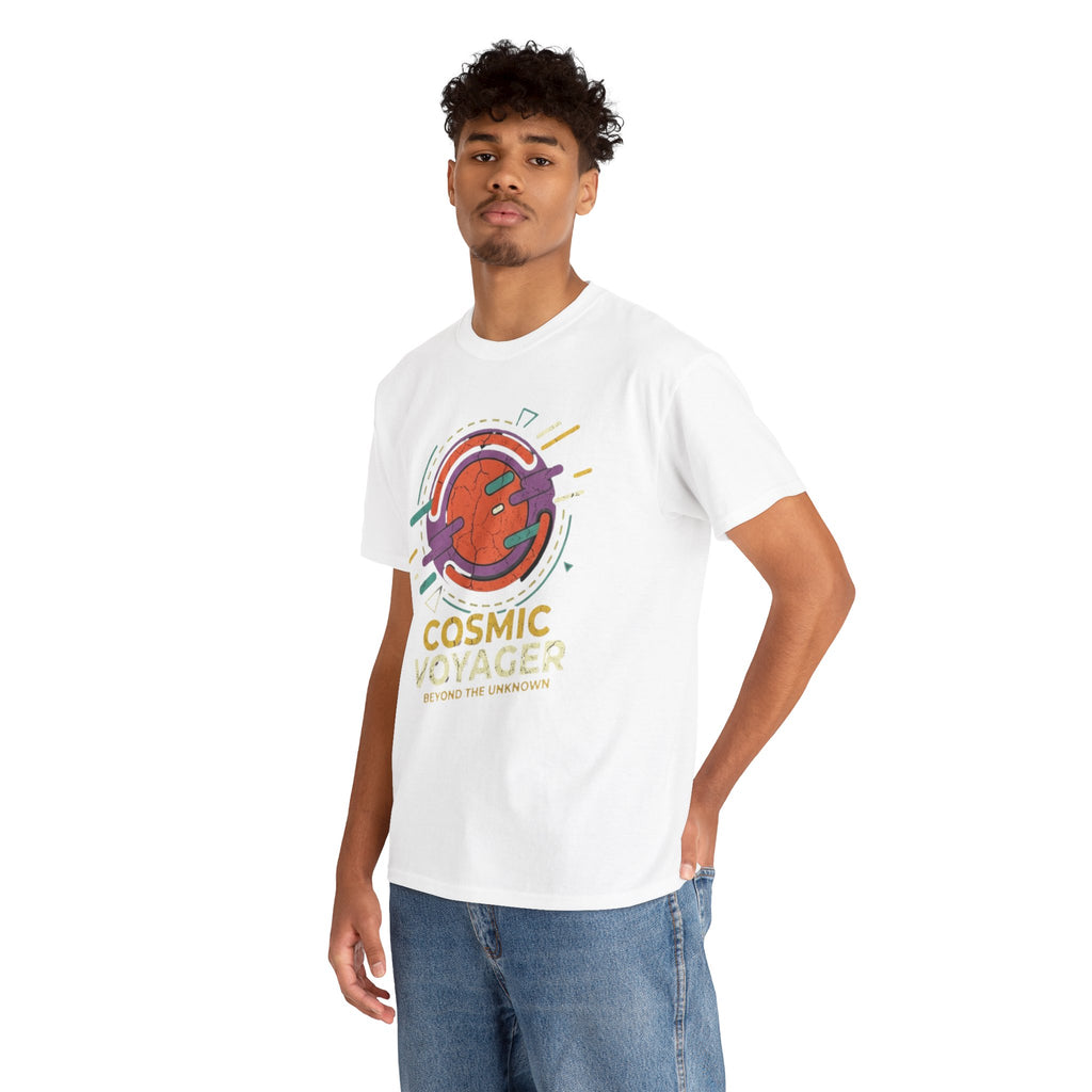 Cosmic Voyager Tee — Retro Space Unisex Graphic T-Shirt ('Beyond the Unknown')