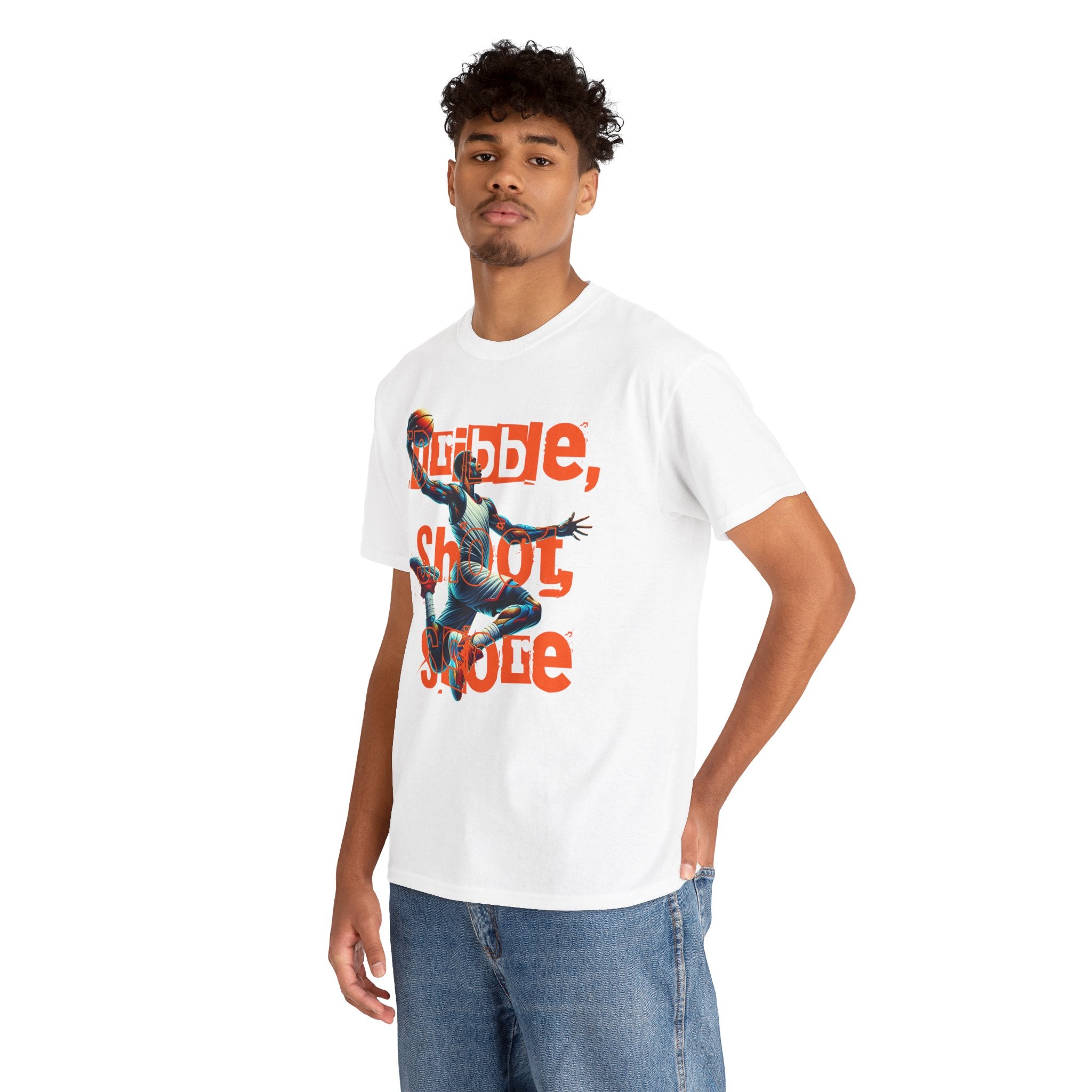 Basketball Dazzle Tee — "Dribble, Shoot, Score" Graphic T-Shirt