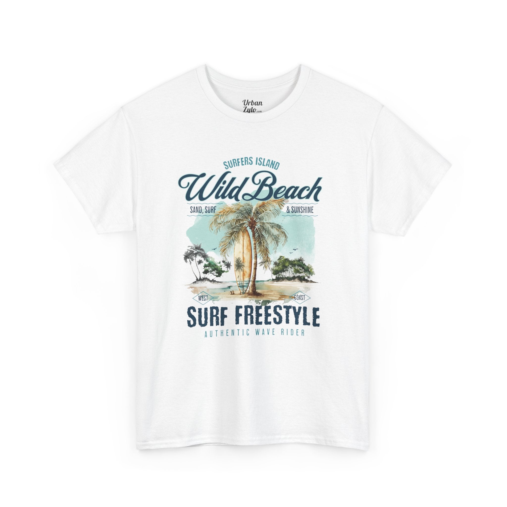 Wild Beach Surf Freestyle T-Shirt — Vintage Palm Tree Surfing Tee