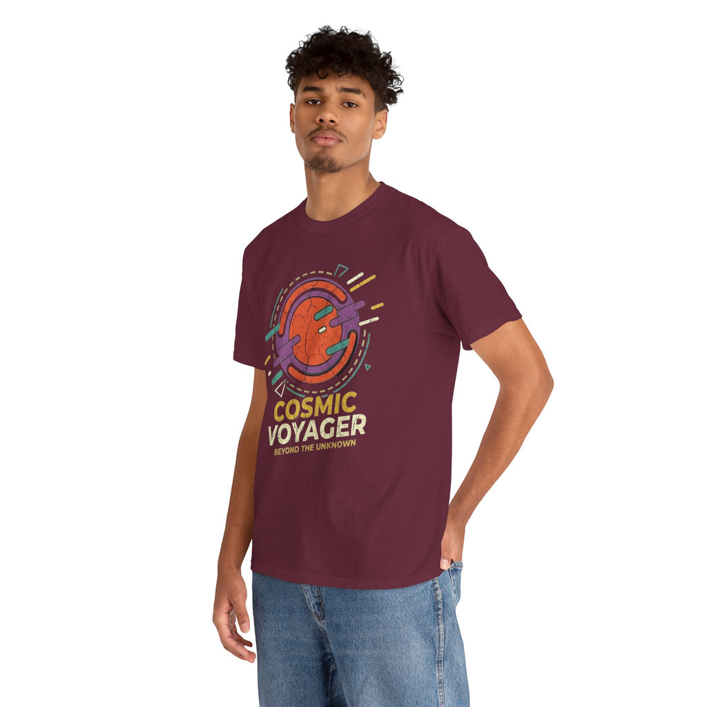 Cosmic Voyager Tee — Retro Space Unisex Graphic T-Shirt ('Beyond the Unknown')