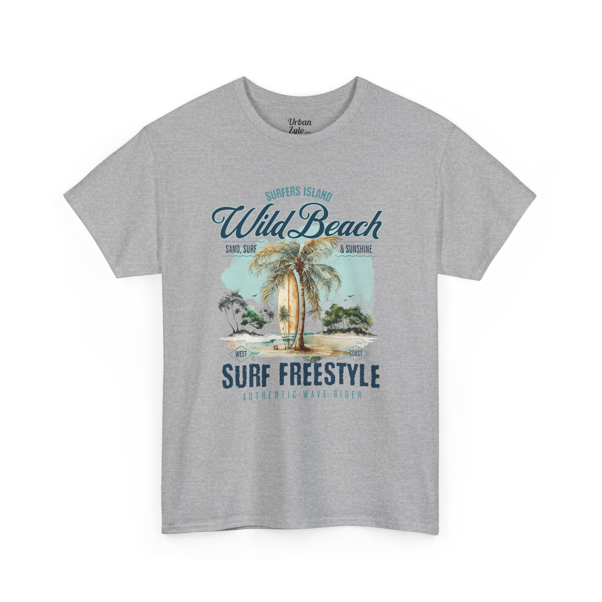 Wild Beach Surf Freestyle T-Shirt — Vintage Palm Tree Surfing Tee