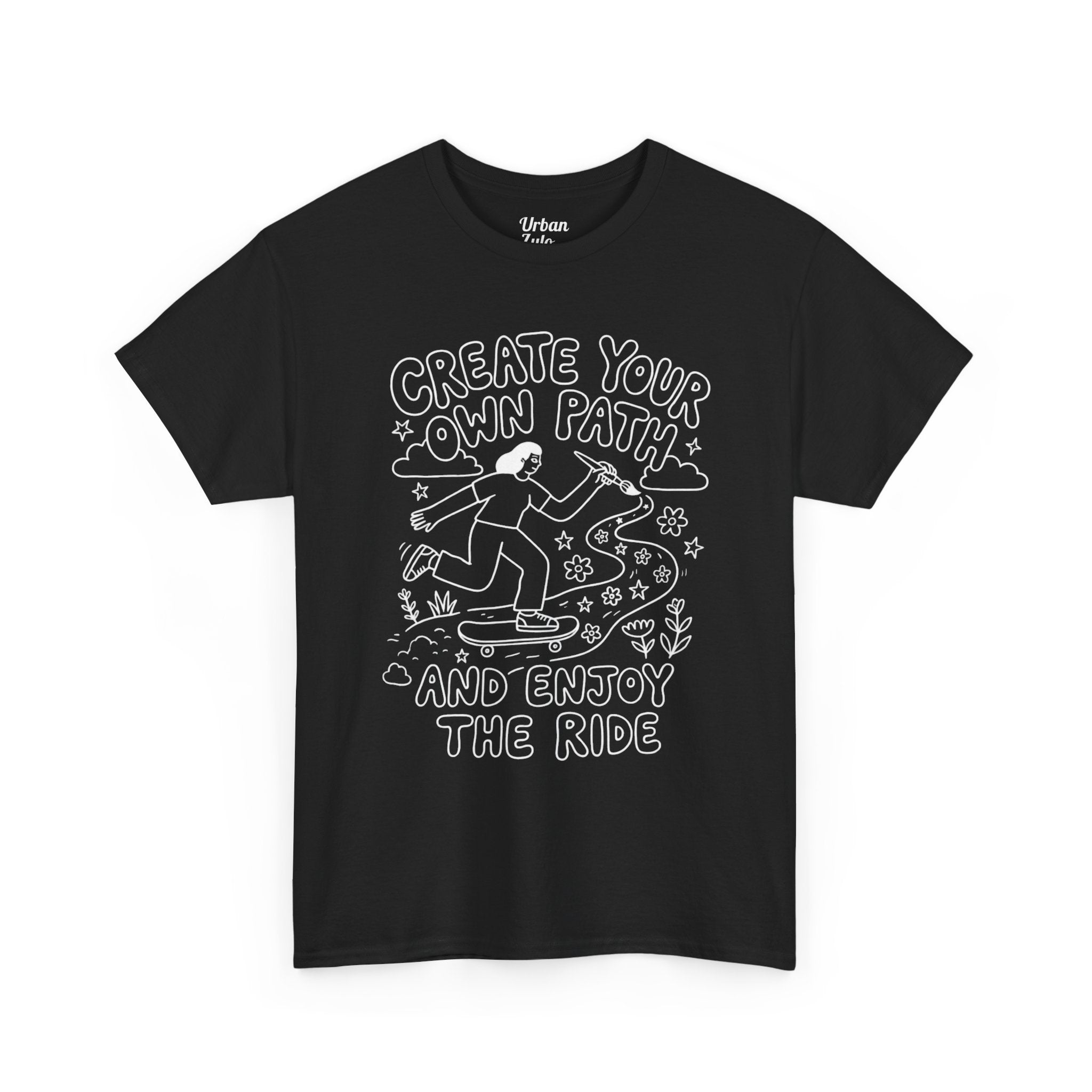 Create Your Own Path Skateboard Tee — "Create Your Own Path and Enjoy the Ride" Inspirational Graphic T-Shirt