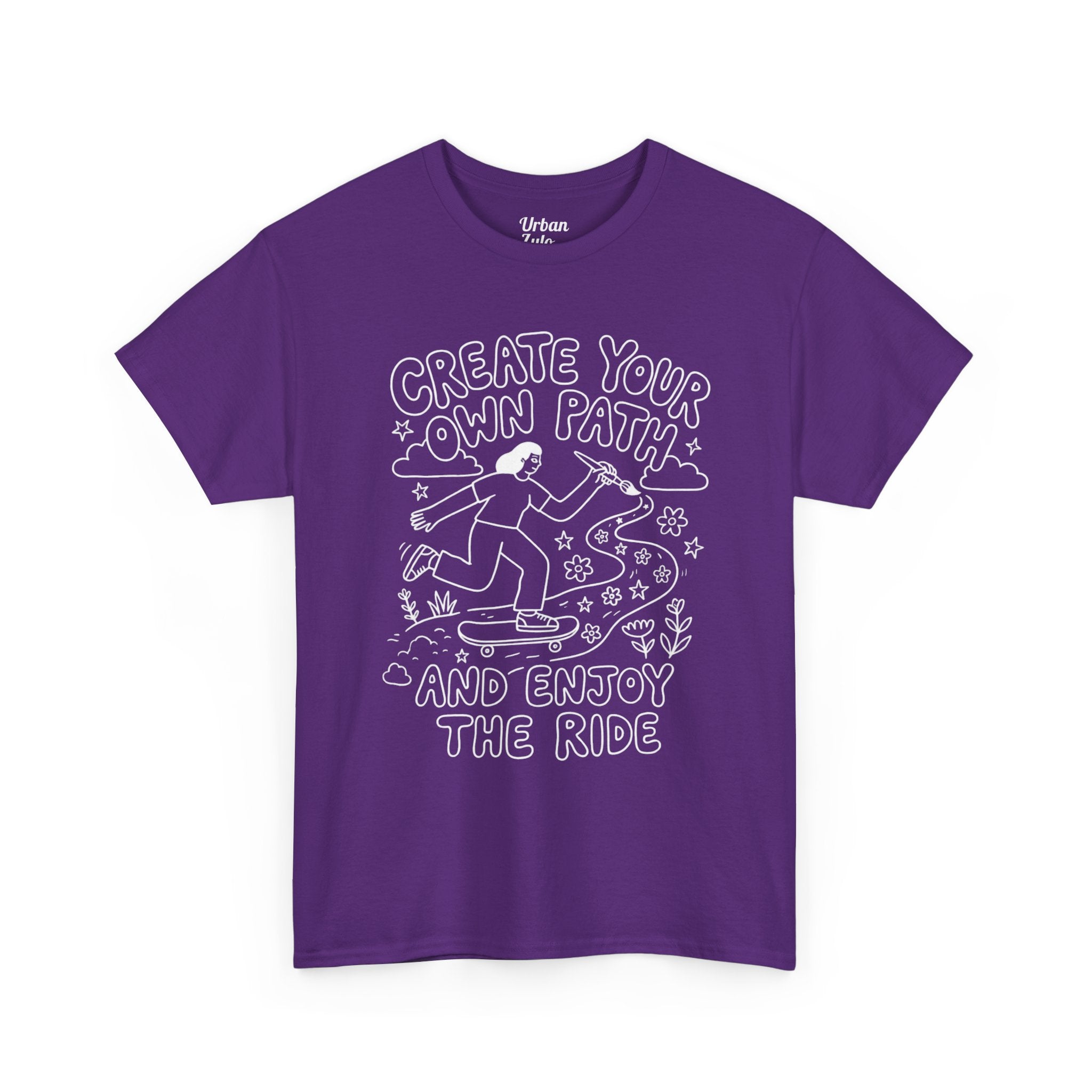 Create Your Own Path Skateboard Tee — "Create Your Own Path and Enjoy the Ride" Inspirational Graphic T-Shirt