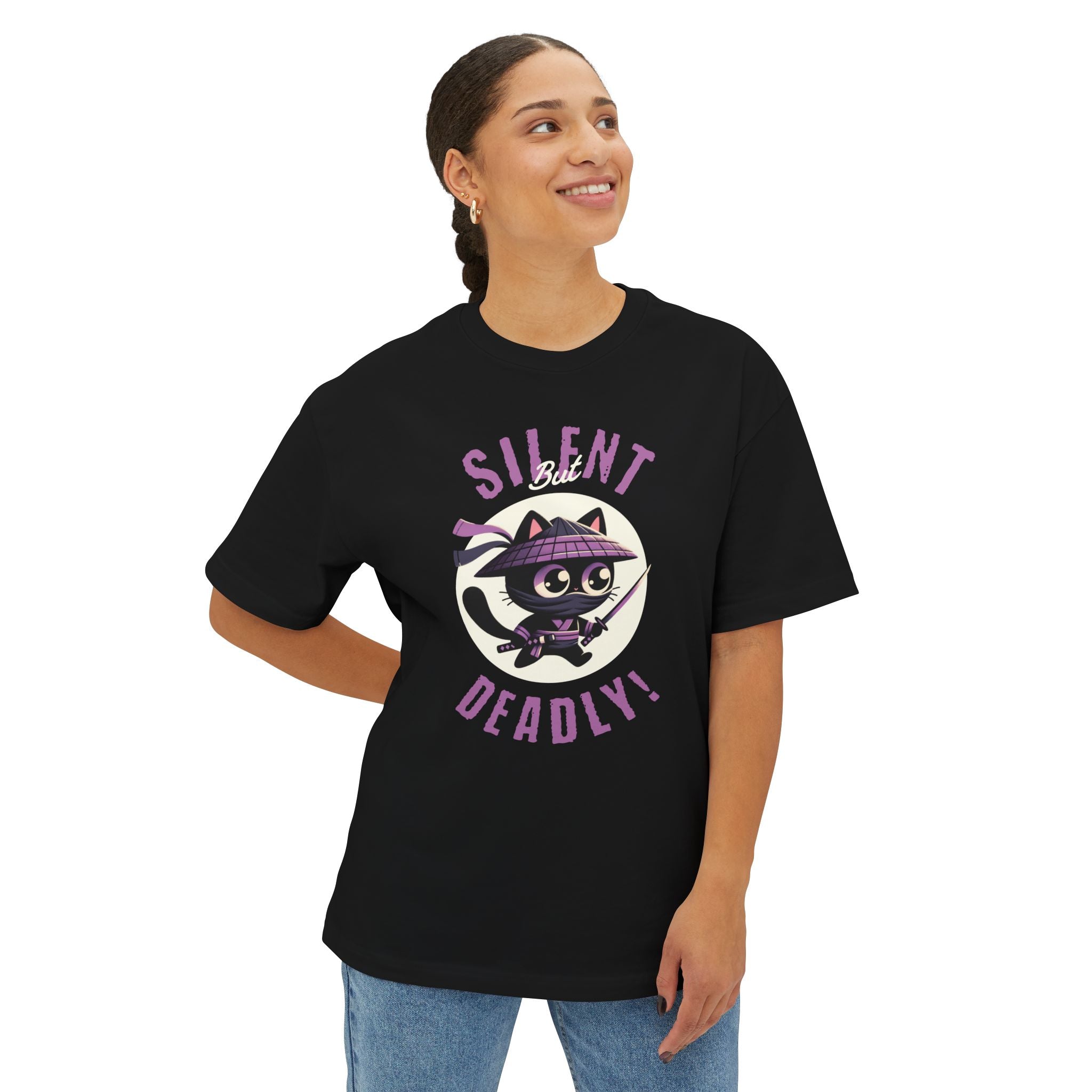 Silent But Deadly Bat Tee — Cute Halloween Cat/Bat Graphic Shirt