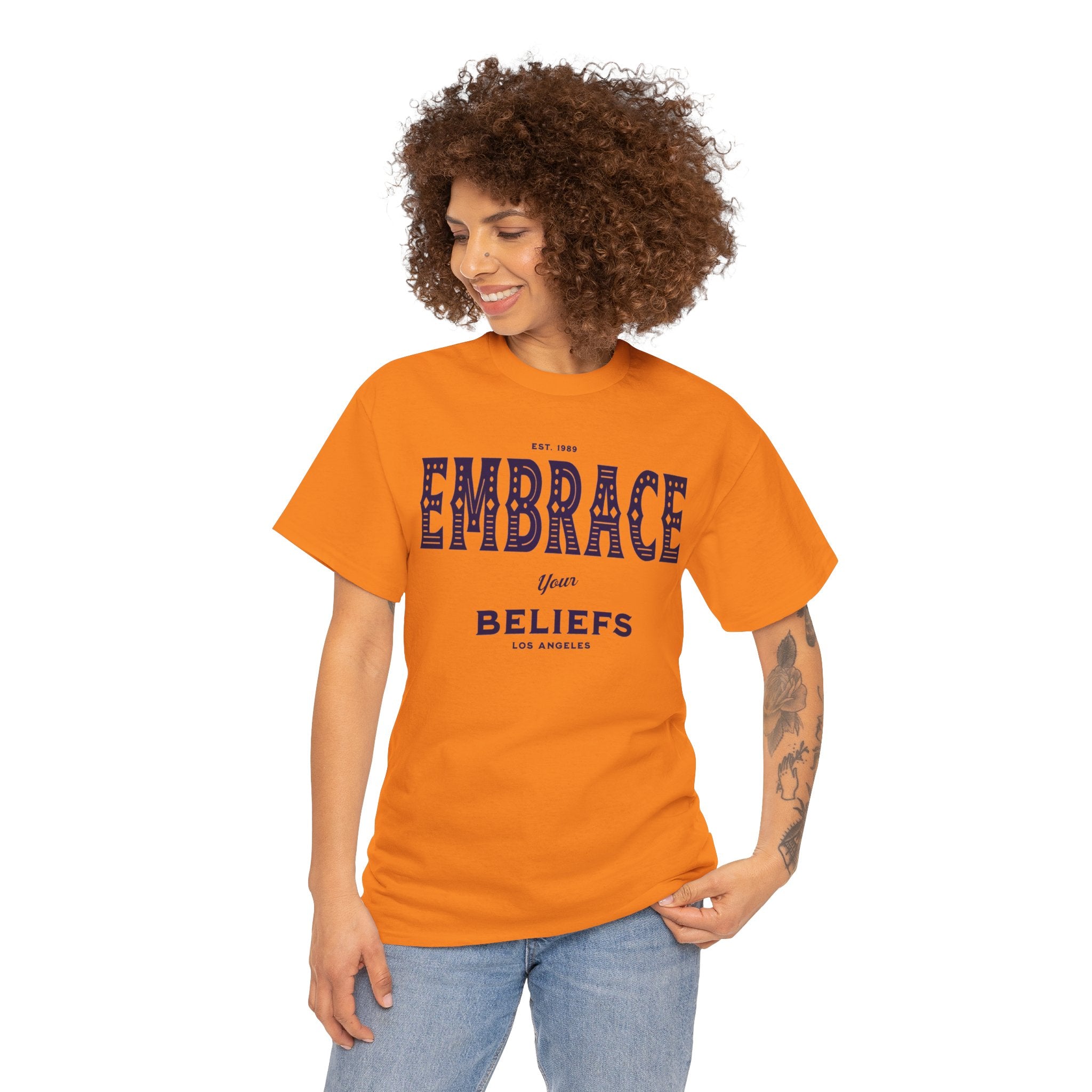 Embrace Your Beliefs Tee — Inspirational Typographic T-Shirt