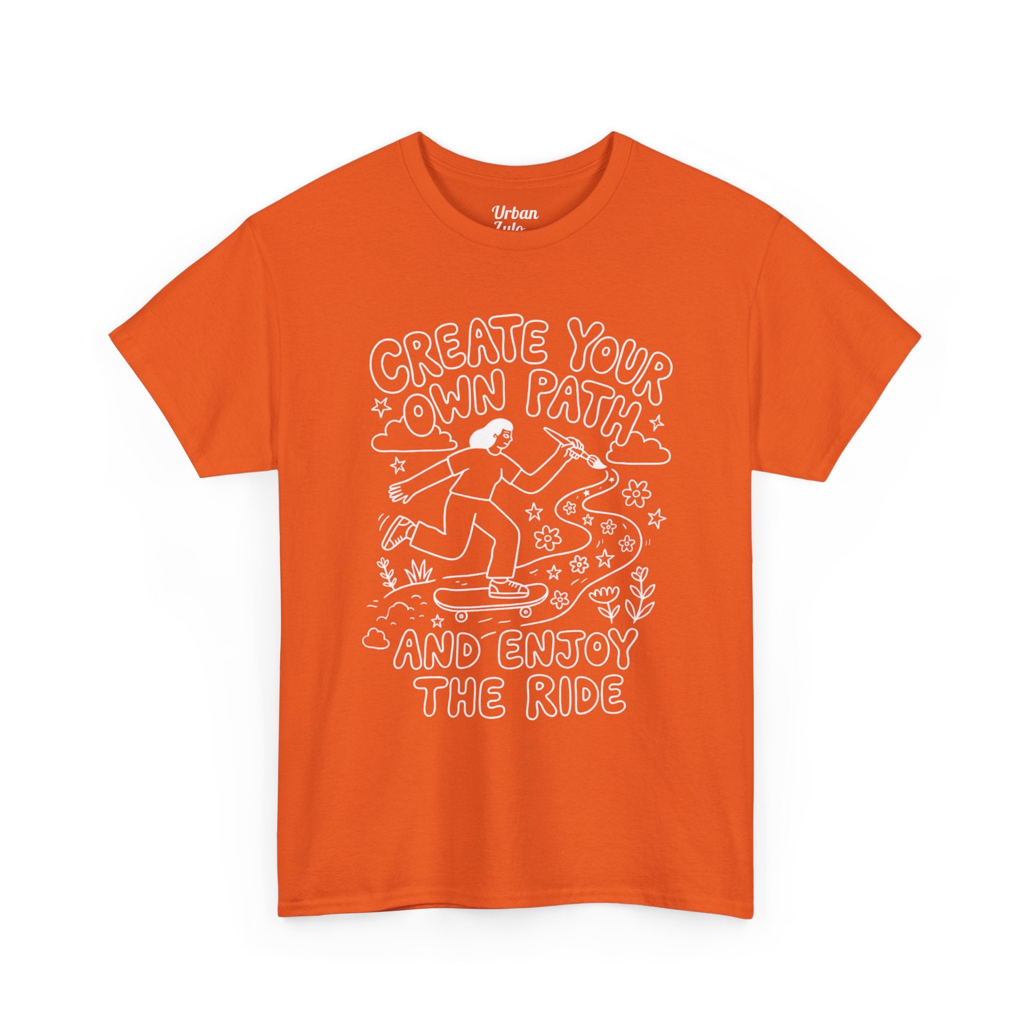 Create Your Own Path Skateboard Tee — "Create Your Own Path and Enjoy the Ride" Inspirational Graphic T-Shirt