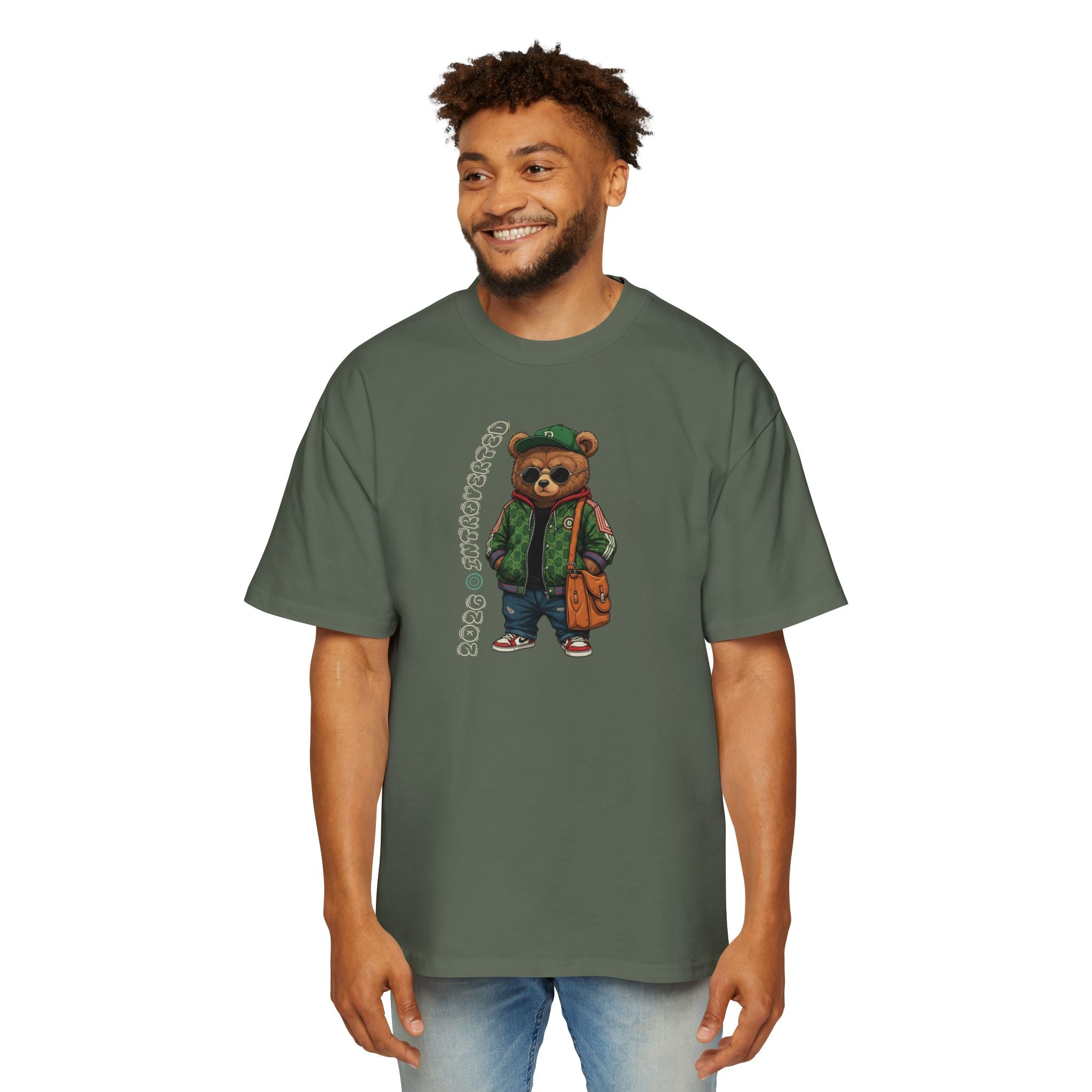 Bear Graphic Tee — Vintage Streetwear Teddy with ‘Nice to Meet You’ Text