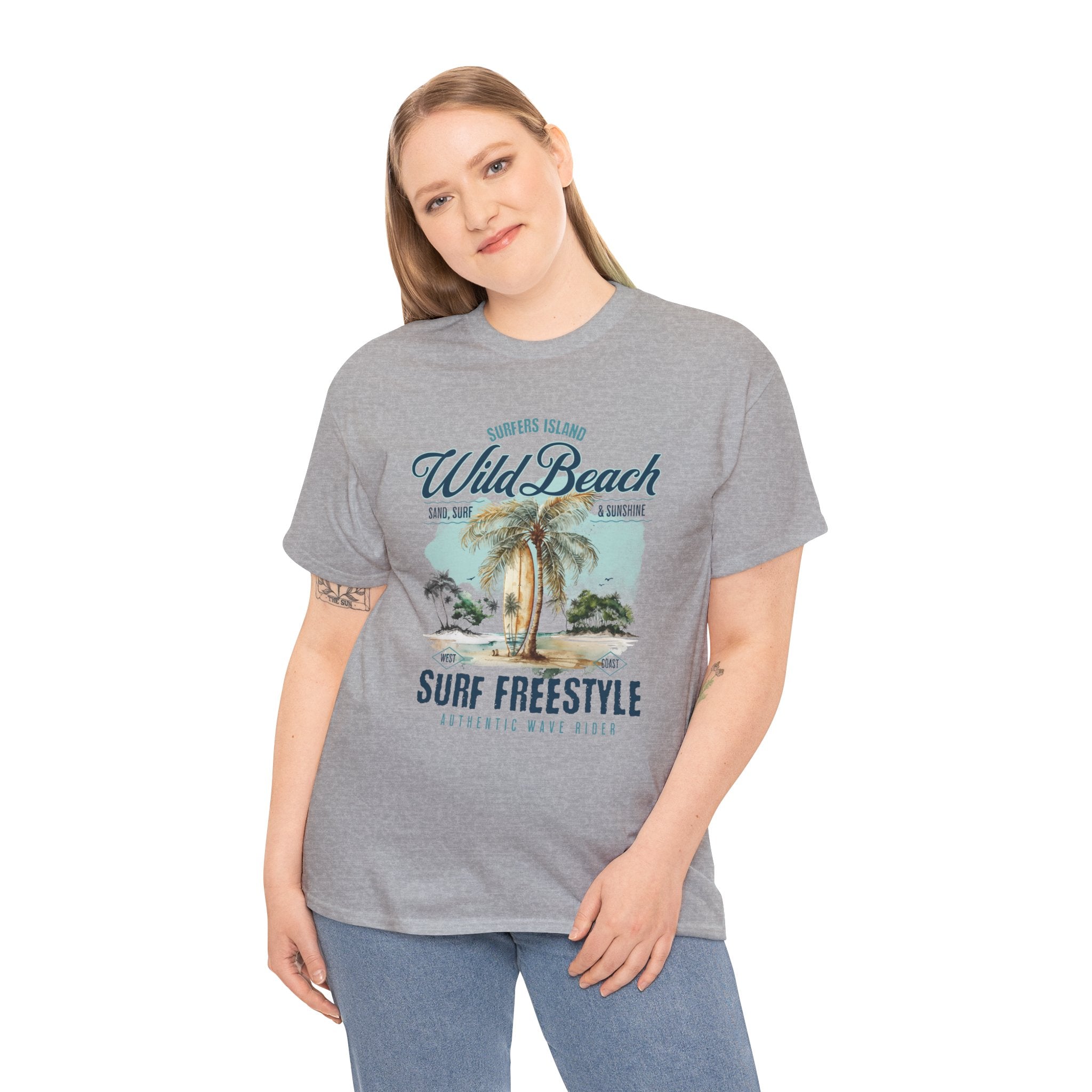 Wild Beach Surf Freestyle T-Shirt — Vintage Palm Tree Surfing Tee